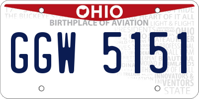OH license plate GGW5151