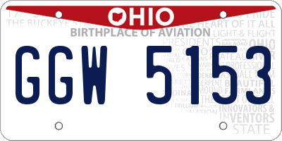 OH license plate GGW5153