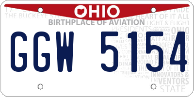 OH license plate GGW5154