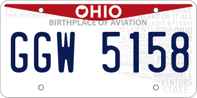 OH license plate GGW5158