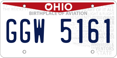 OH license plate GGW5161