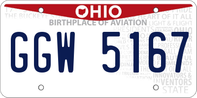 OH license plate GGW5167