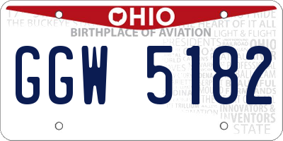 OH license plate GGW5182