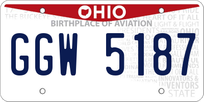 OH license plate GGW5187