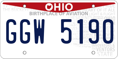 OH license plate GGW5190