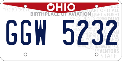 OH license plate GGW5232