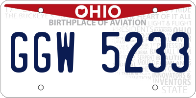 OH license plate GGW5233
