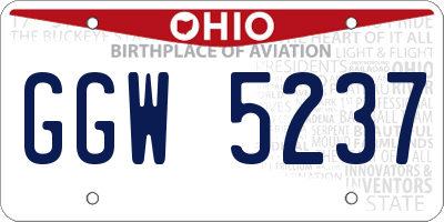 OH license plate GGW5237