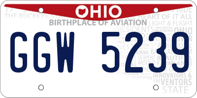 OH license plate GGW5239