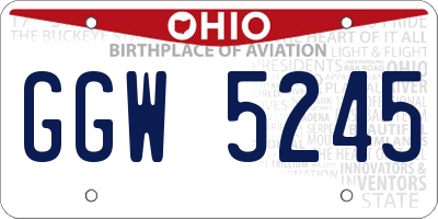 OH license plate GGW5245