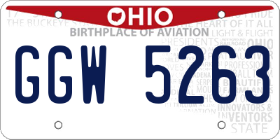 OH license plate GGW5263
