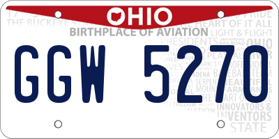 OH license plate GGW5270