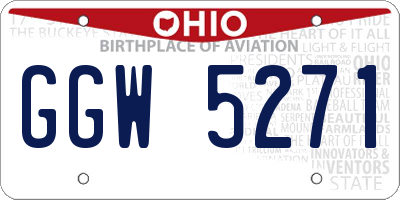 OH license plate GGW5271