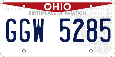 OH license plate GGW5285