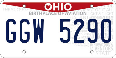 OH license plate GGW5290