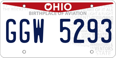 OH license plate GGW5293