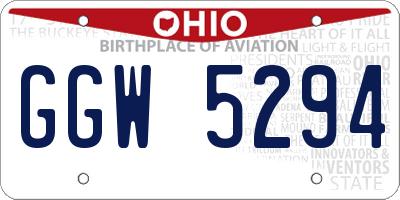 OH license plate GGW5294