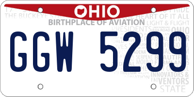 OH license plate GGW5299