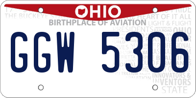 OH license plate GGW5306