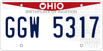 OH license plate GGW5317