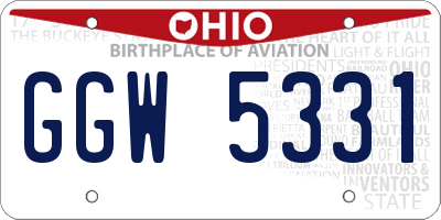 OH license plate GGW5331