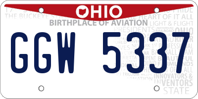 OH license plate GGW5337