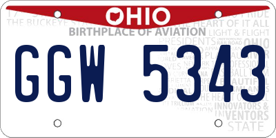OH license plate GGW5343