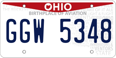 OH license plate GGW5348