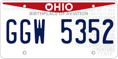 OH license plate GGW5352