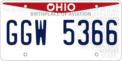 OH license plate GGW5366