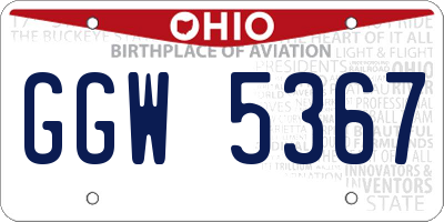 OH license plate GGW5367