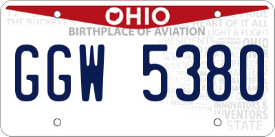 OH license plate GGW5380