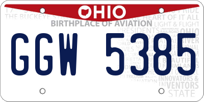 OH license plate GGW5385