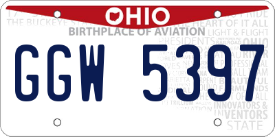 OH license plate GGW5397