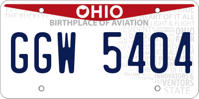 OH license plate GGW5404