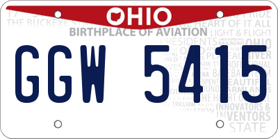 OH license plate GGW5415