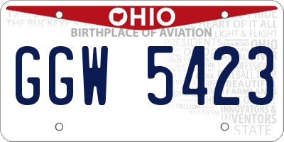 OH license plate GGW5423