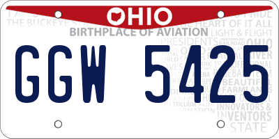 OH license plate GGW5425