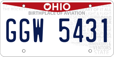 OH license plate GGW5431