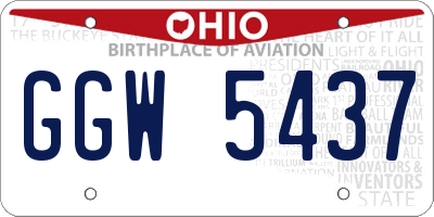 OH license plate GGW5437