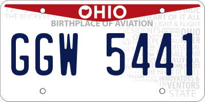 OH license plate GGW5441