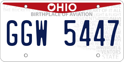 OH license plate GGW5447