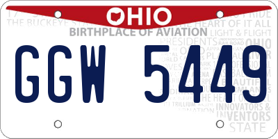 OH license plate GGW5449
