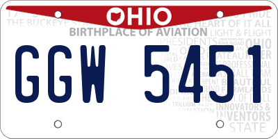 OH license plate GGW5451