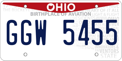 OH license plate GGW5455