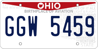 OH license plate GGW5459