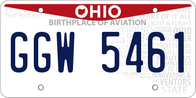 OH license plate GGW5461