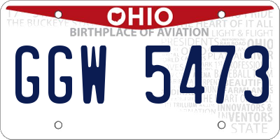 OH license plate GGW5473