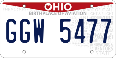 OH license plate GGW5477