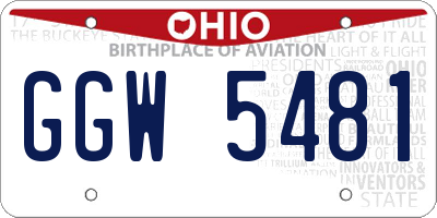 OH license plate GGW5481